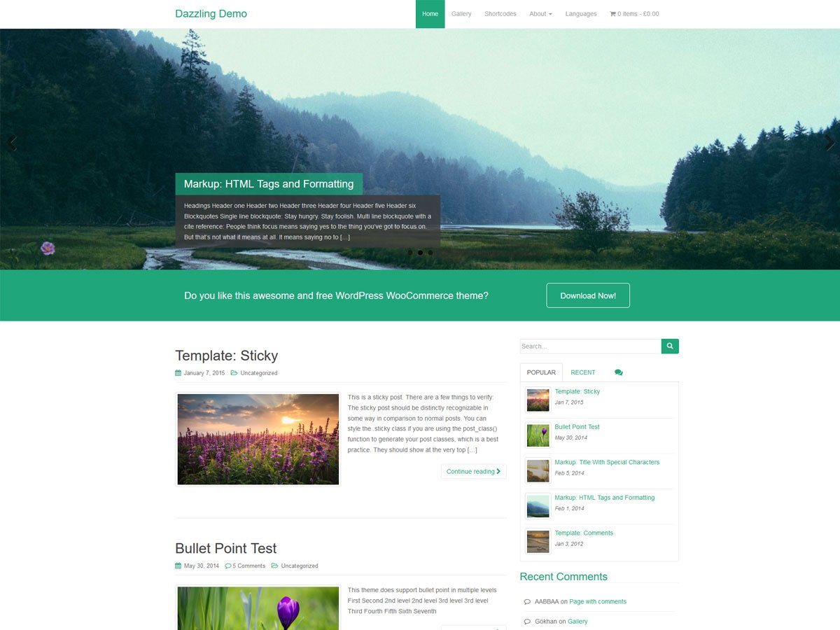 dazzling: Best Free Responsive WordPress Business Themes