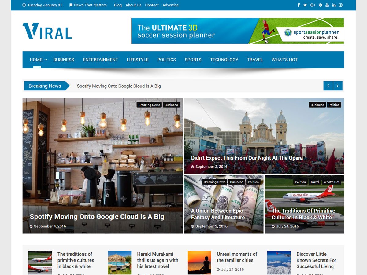 Best Free Responsive WordPress Magazine Themes: Viral