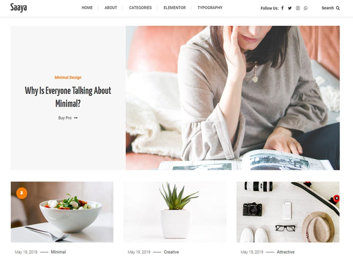 Free WordPress Theme: Saaya