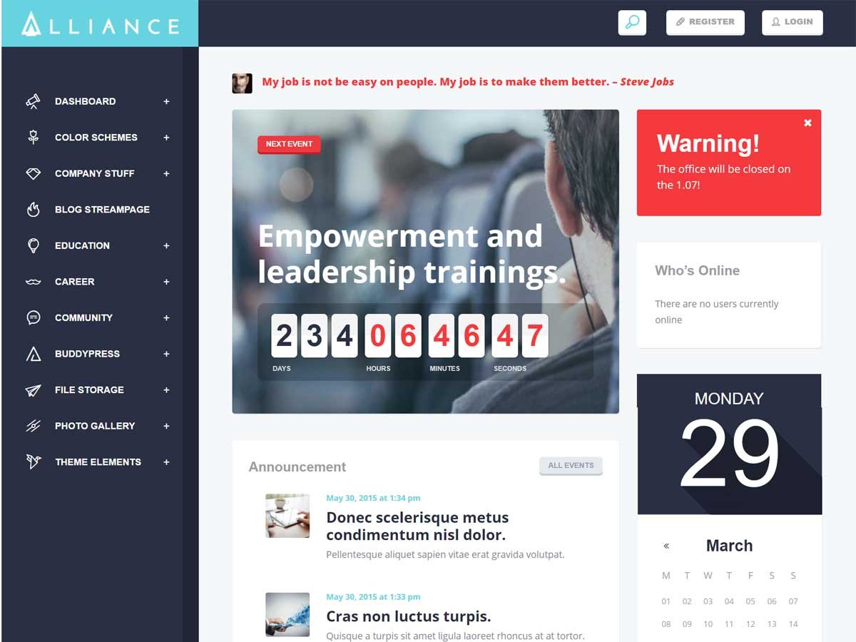 Alliance: Best BuddyPress WordPress Themes