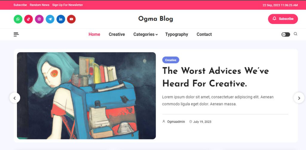 Fastest WordPress Theme: Ogma Blog