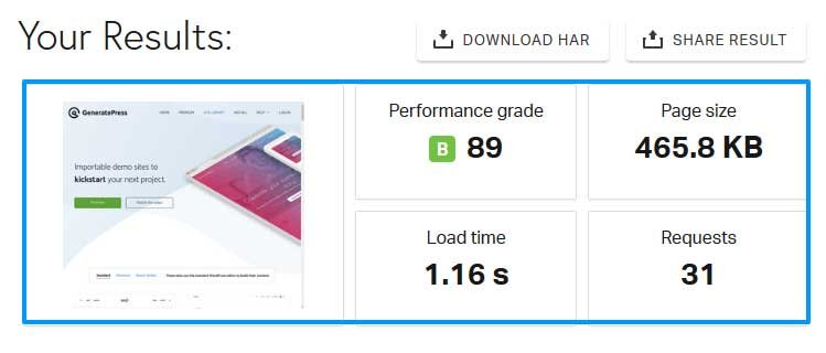 generatepress-speed-test