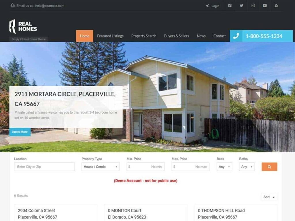 Real estate WordPress Theme: Real Homes