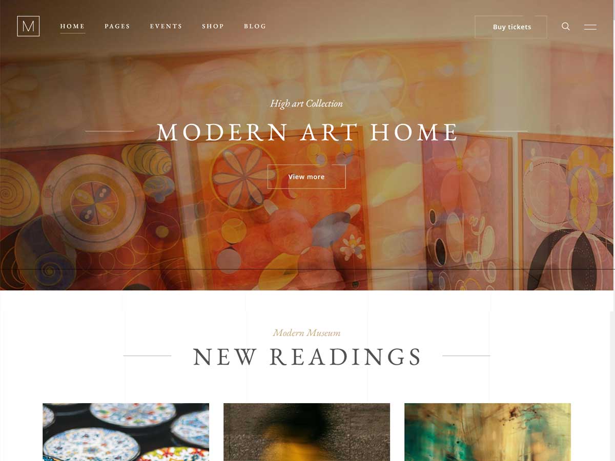 Musea-best WordPress theme for art gallery