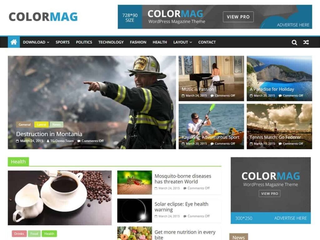 Free WordPress Themes: Color mag