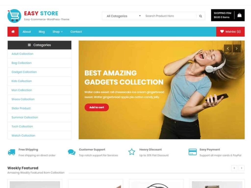 Free E-commerce WordPress Theme: Easy Store