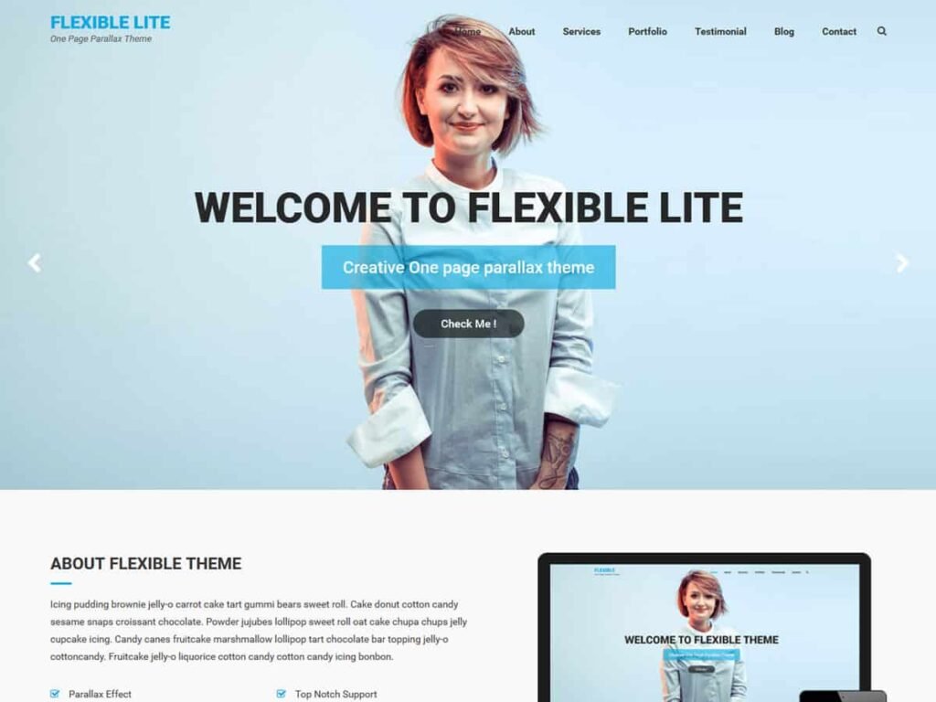 Free One Page Parallax WordPress Theme: FlexibleOne