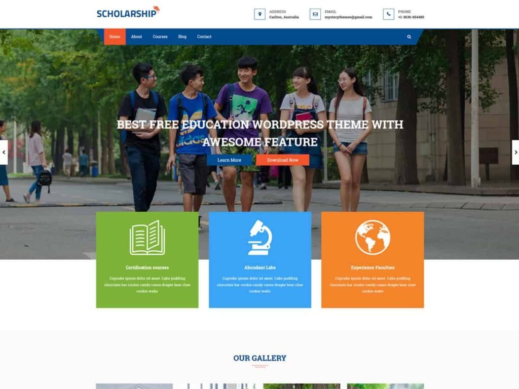Free WordPress Theme: Scholarship