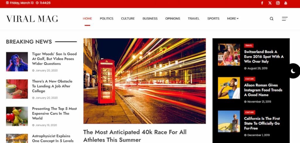 Viral Mag: Free News WordPress Theme