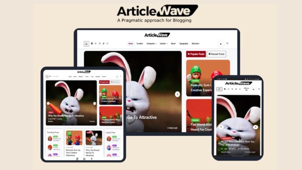 New WordPress Theme: Articlewave Blog Theme