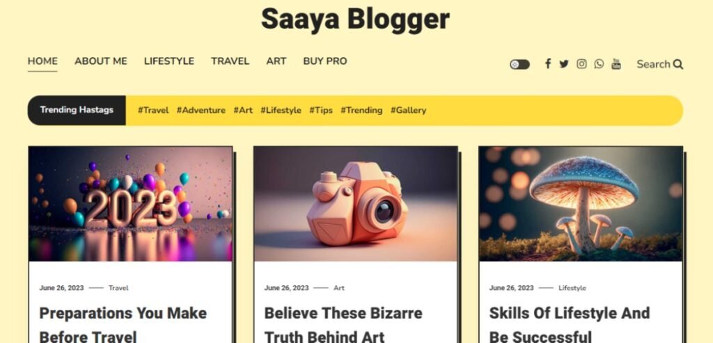 Best WordPress Blog Theme: Saaya Blog