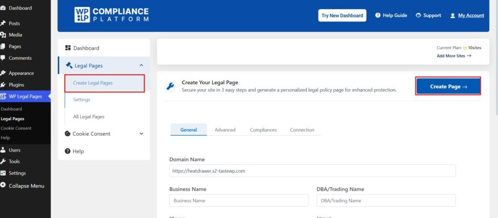 Creating Legal Pages with WPLP Compliance Platform
