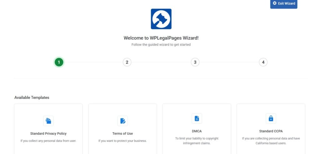 Setup Wizard for Legal Pages