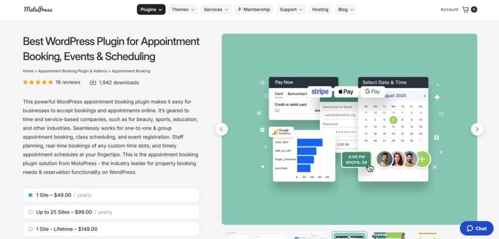 motopress appointment booking PLUGIN